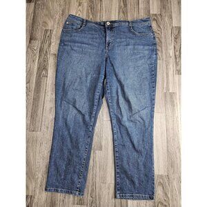(3/$35) Style & Co. Denim Jeans Womens 16WP Blue Tummy Control Slim Leg Stretch